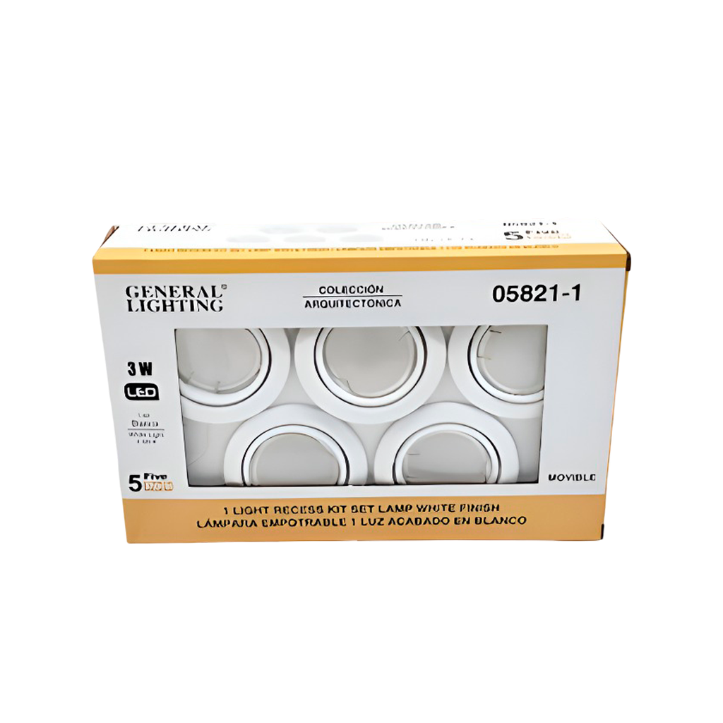 Lampara techo led 1l 3w 05821-15p blanco