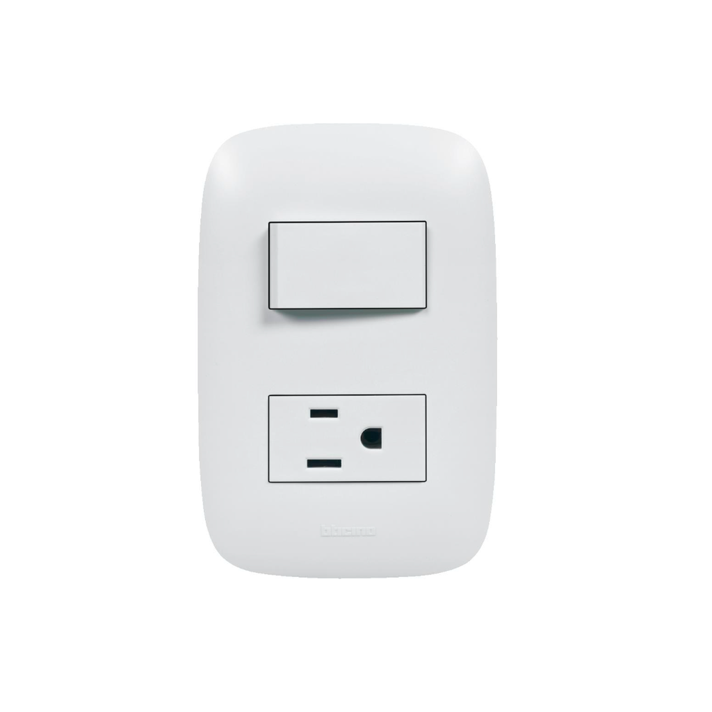 Switch sencillo con toma domin btiap5231 marfil