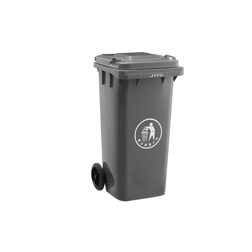 Basurero plastico 32-gln con rueda/t jy-120a gris