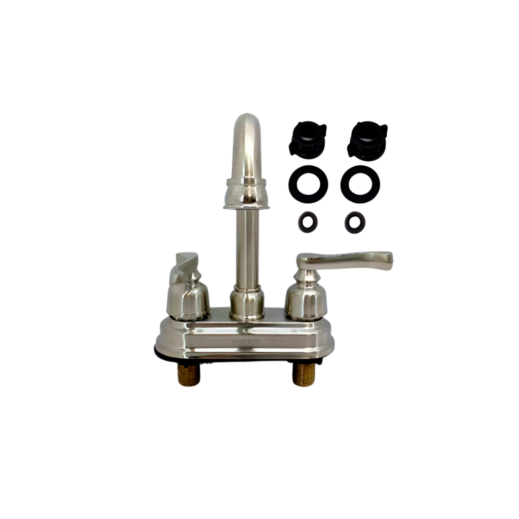 Llave lavabo 4" 2p boxer con accesorios nt16208-4