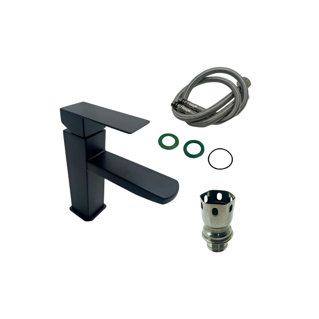 Llave lavabo 7" boxer con accesorios nt163027bk