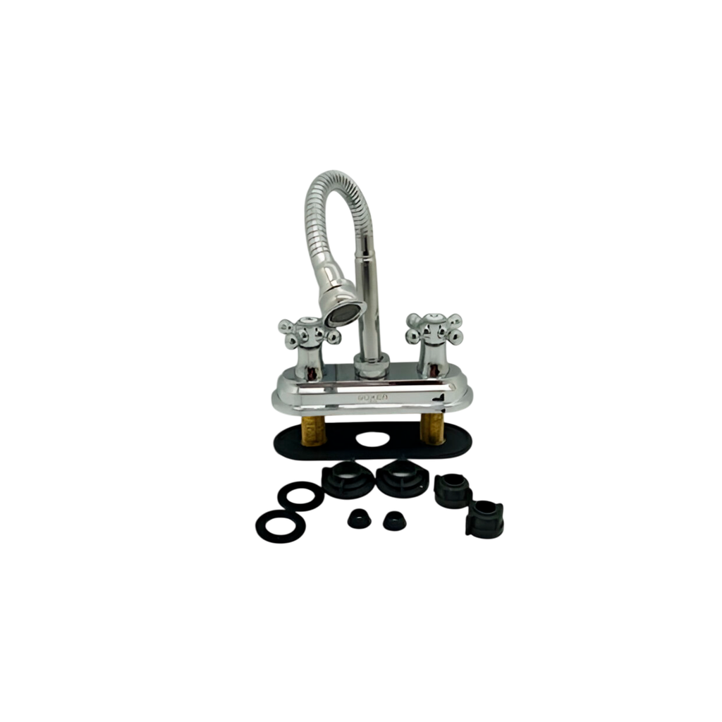 Llave lavatrasto 4" flexible 2-perilla boxer nt1619-4