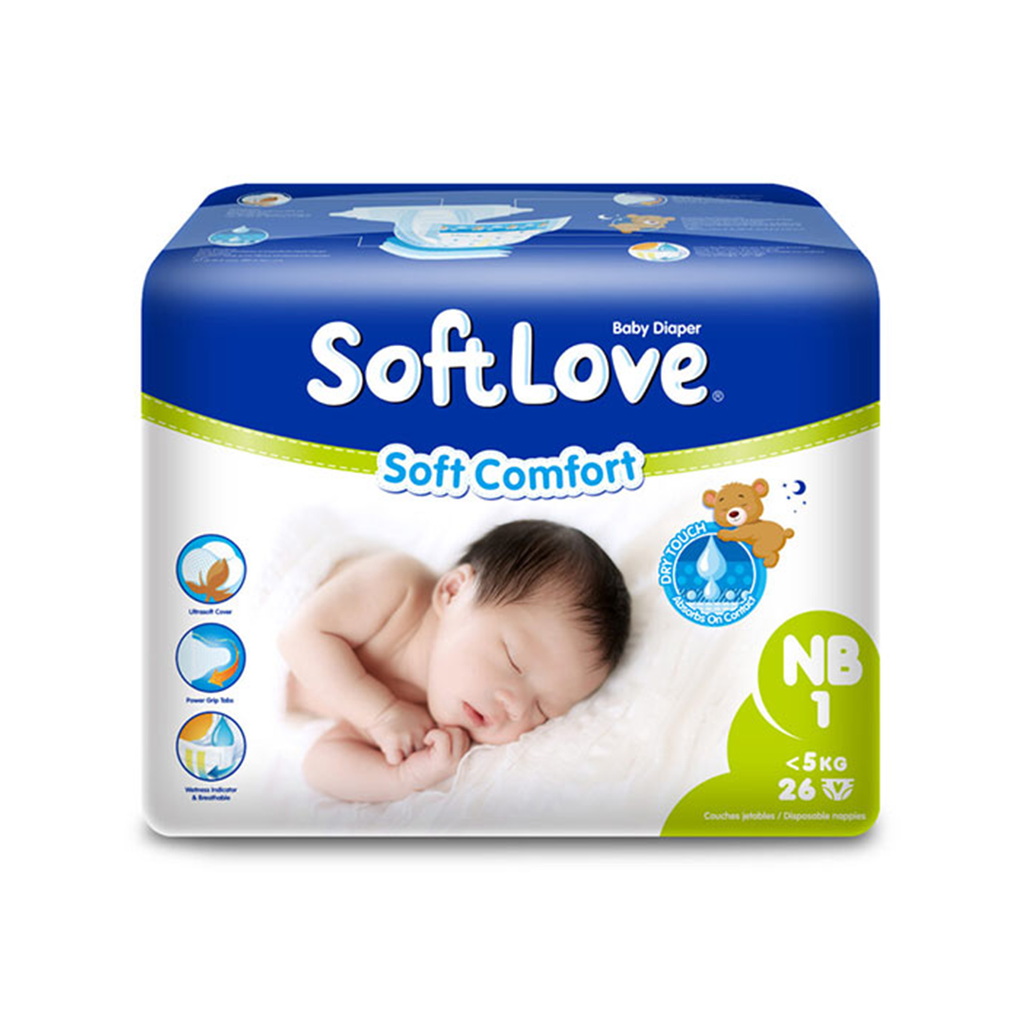 Pañal para niño talla nb/1 soft love confort