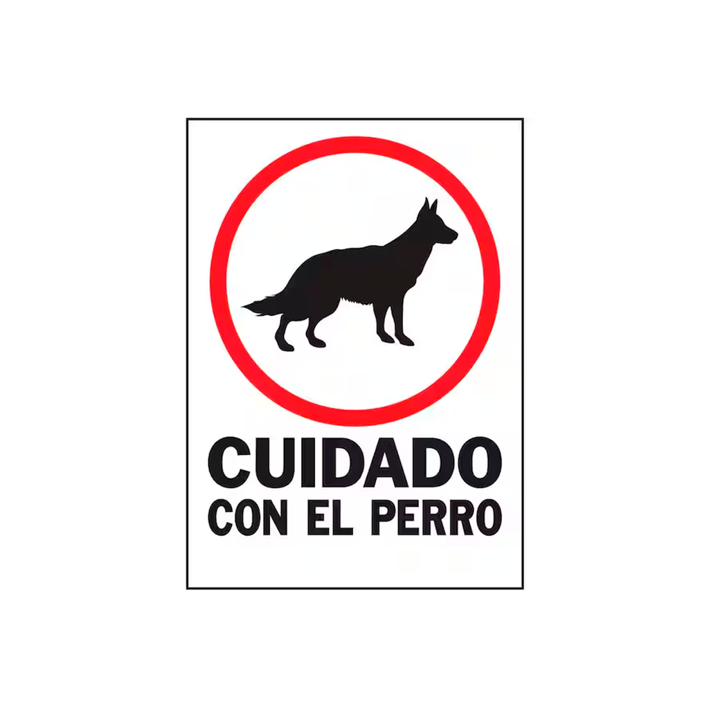 Rotulo plastico "cuidado con el perro"24901