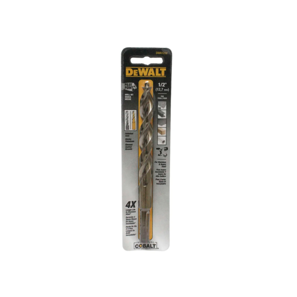 Broca hierro 1/2" cobalt dewalt dw1232