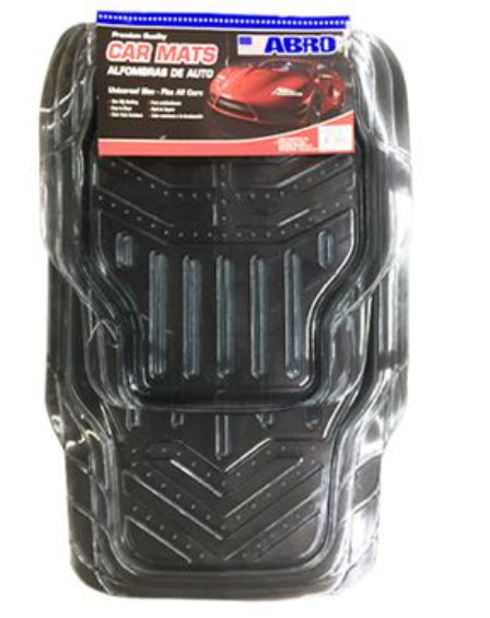 Alfombra de hule para carro 4 piezas abro cm5005pt gris