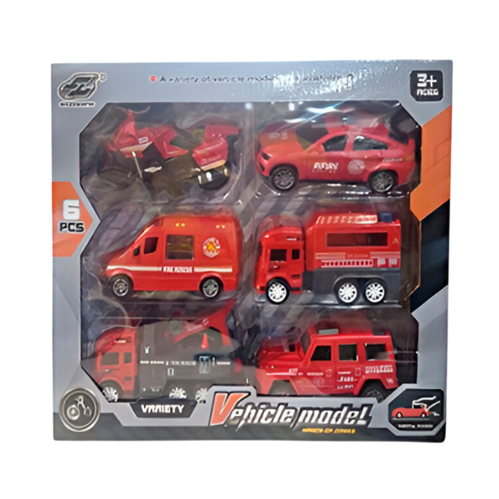 Juguete carro bombero 6pc jd56071b