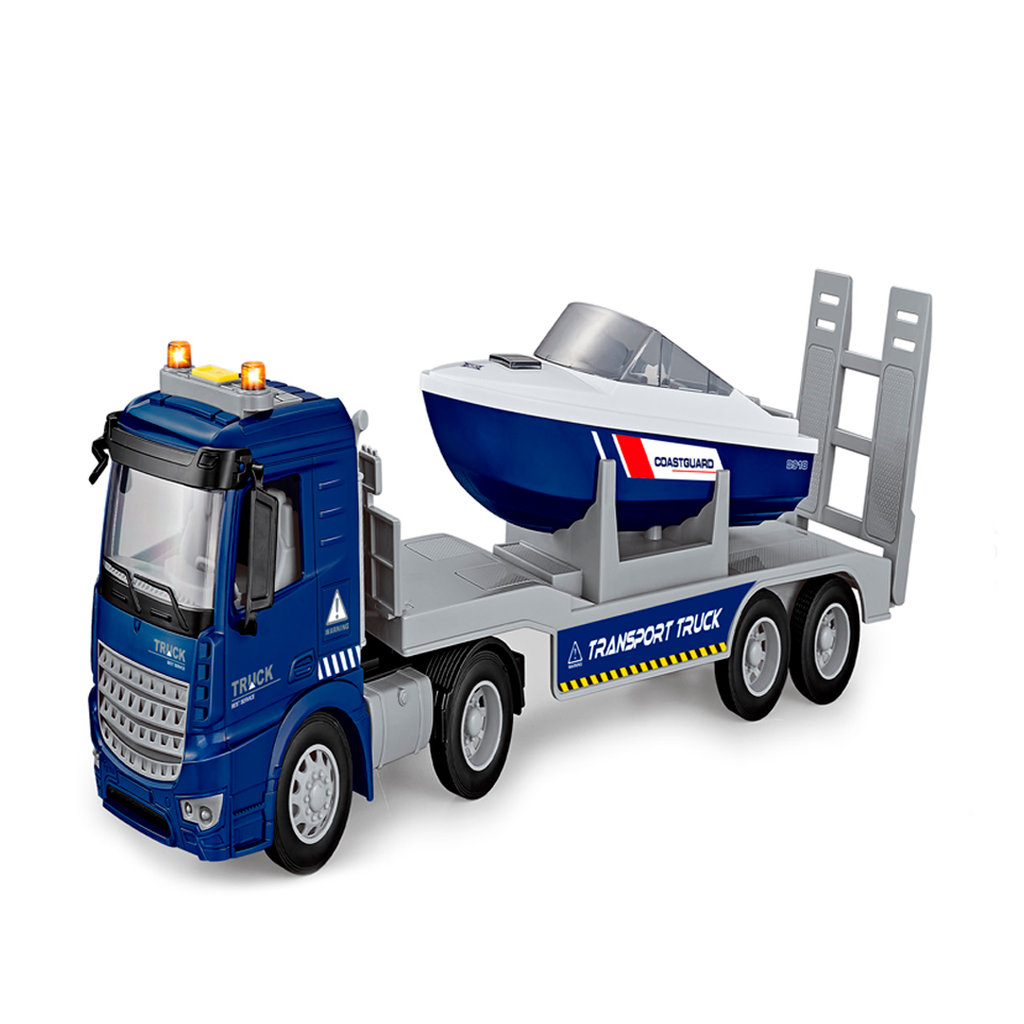 Juguete carro camion con barco luz-sonido d55423