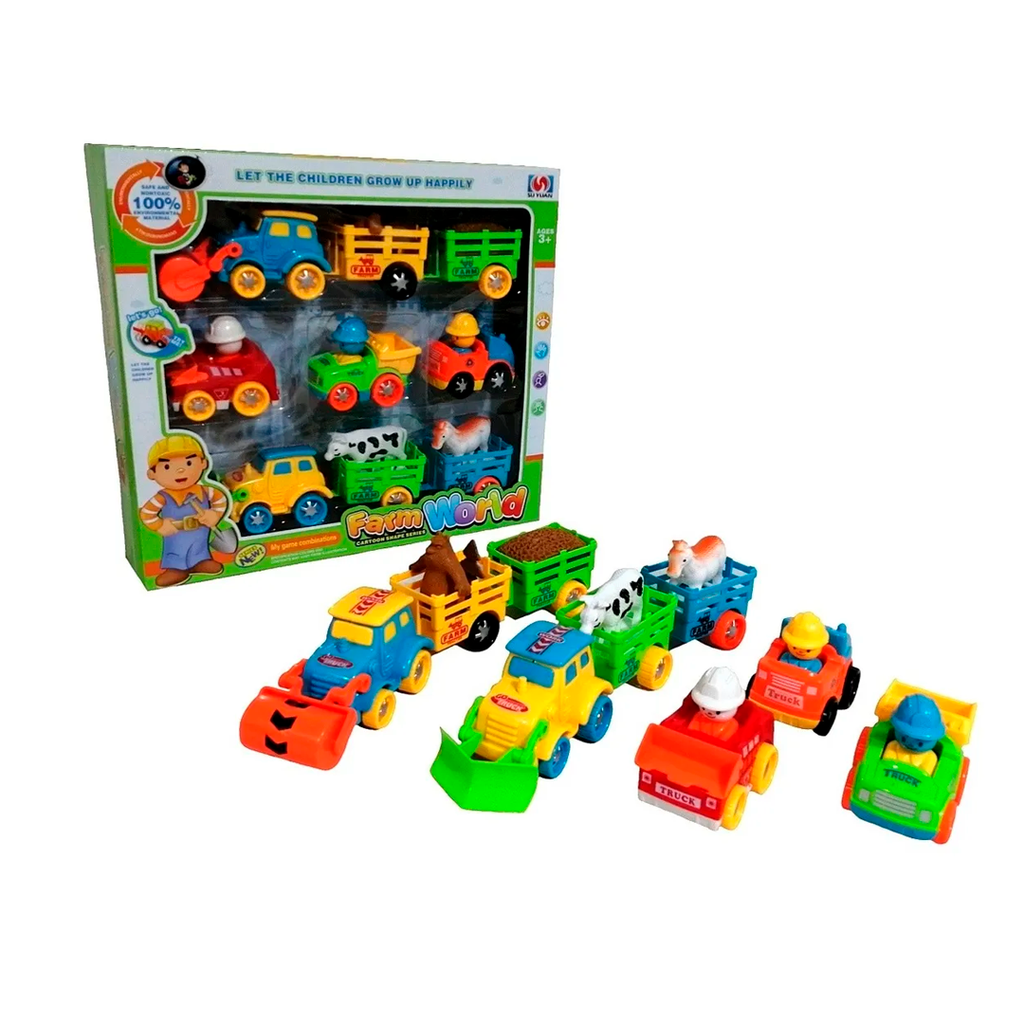 Juguete carro granja 13pc jd48776