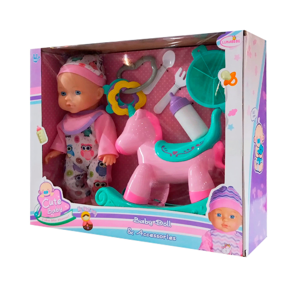 Juguete muñeca bebe 30cm con accesorios 2321220