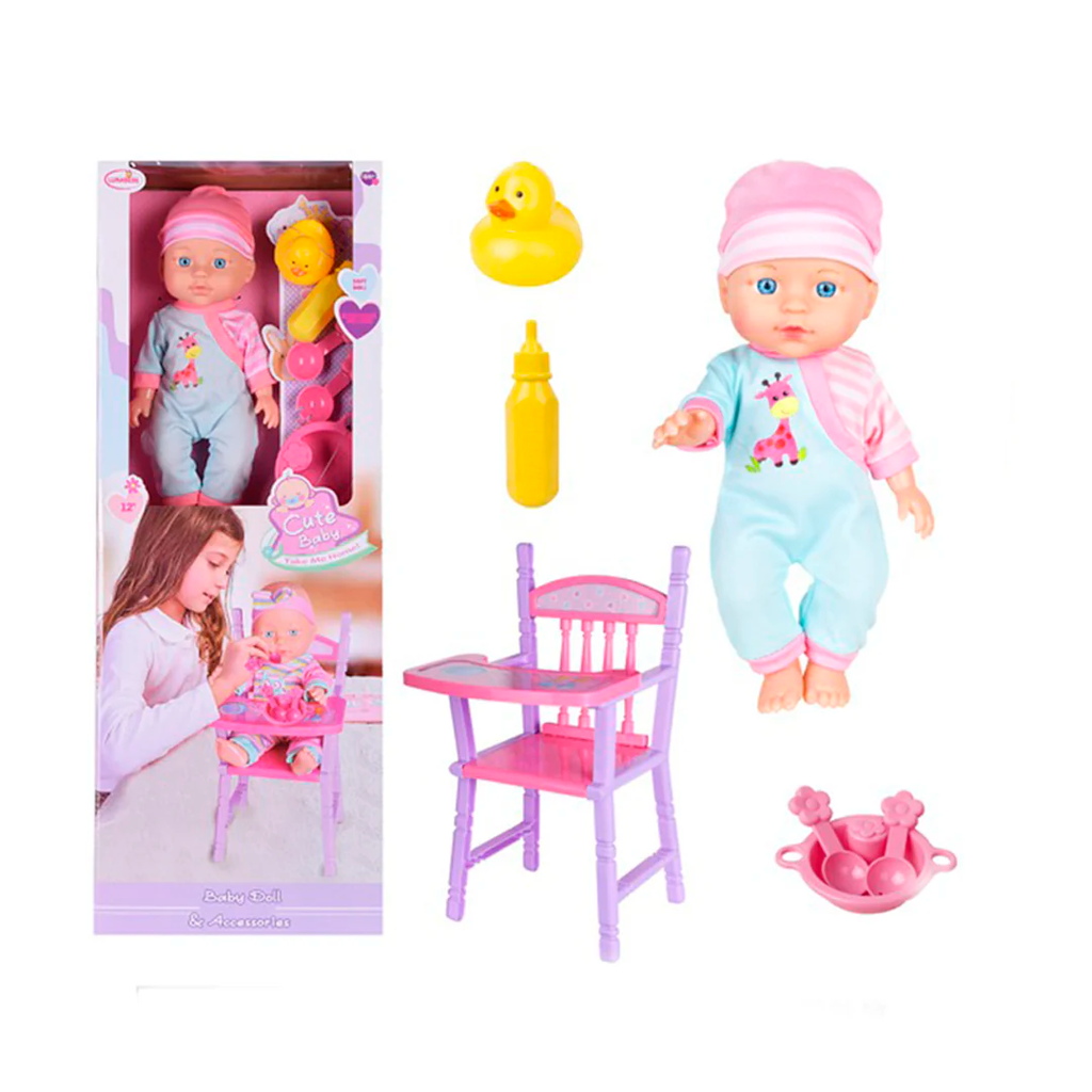 Juguete muñeca bebe 30cm con accesorios 2321230