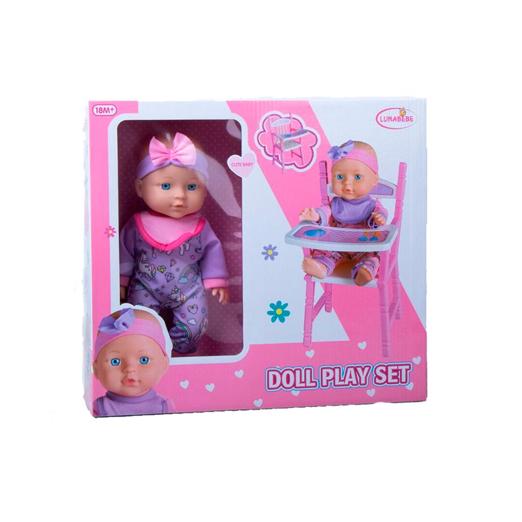 Juguete muñeca bebe 30cm con accesorios hx609-3