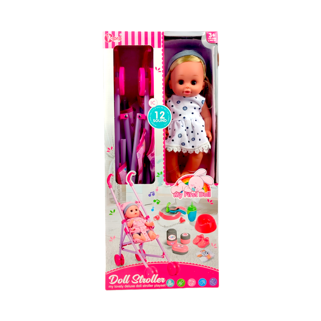 Juguete muñeca bebe 36cm con accesorios ja54865g