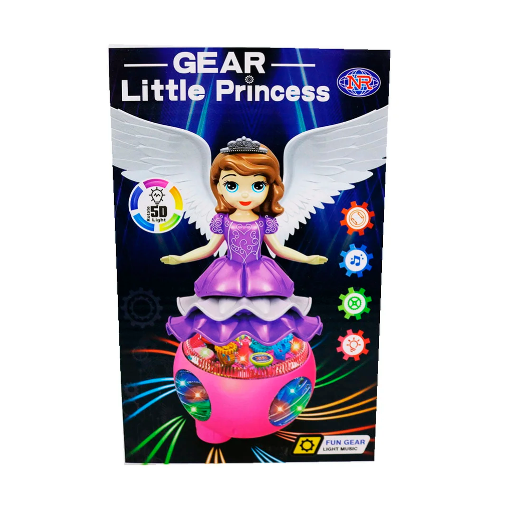 Juguete muñeca princesa con carro con luz-sonido sin batería