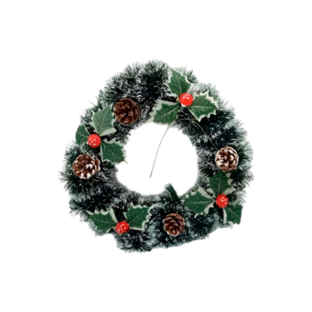 Corona navideña 30cm con bellota sshh006