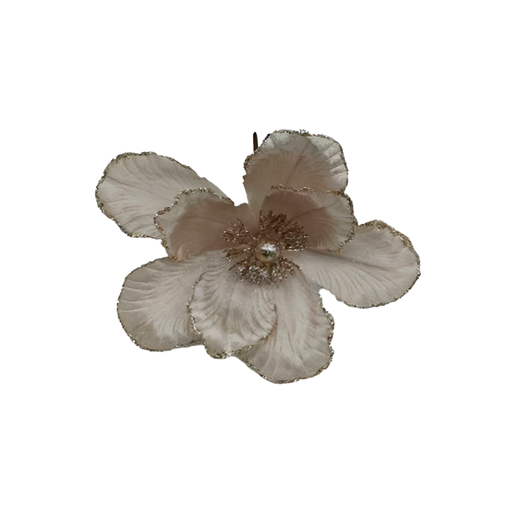 Flor navideña 18cm 2cs2201-0134 champagne