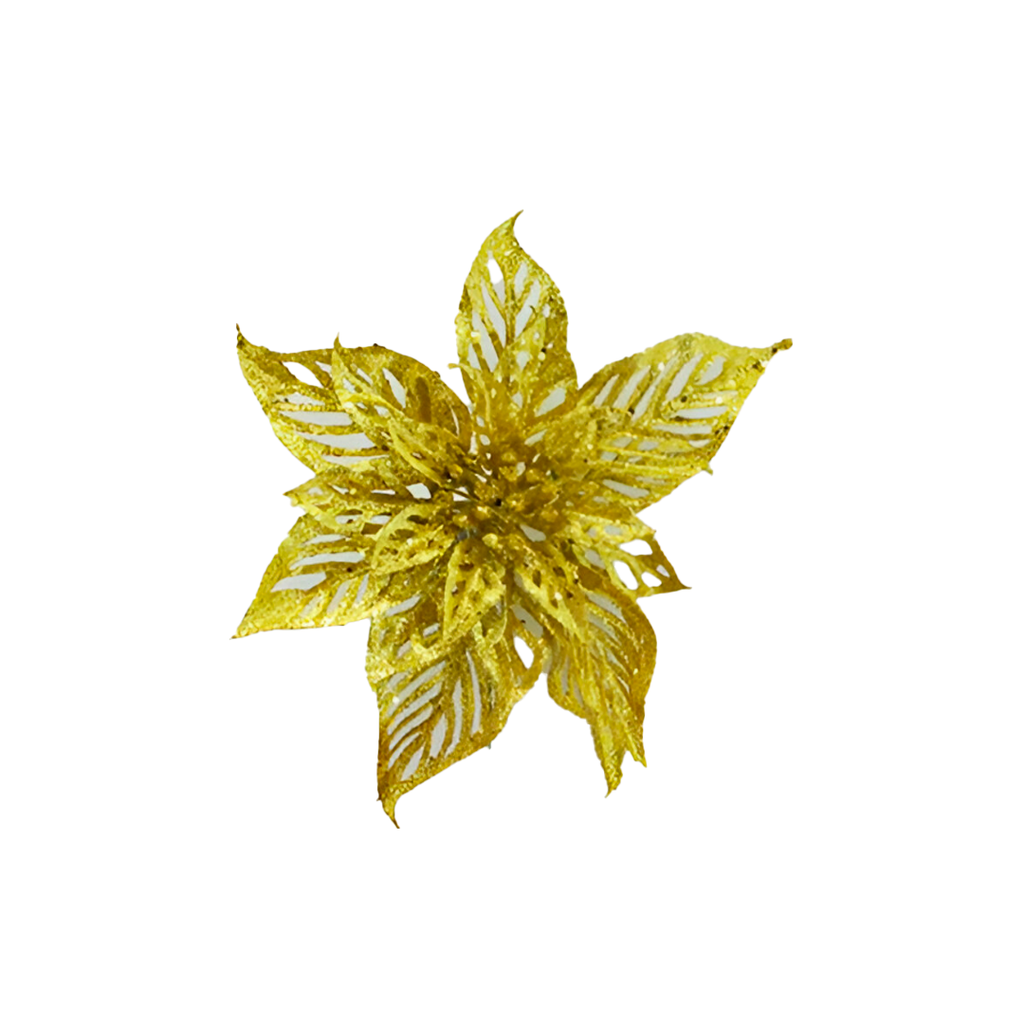 Flor navideña 19cm xh1462176g dorado
