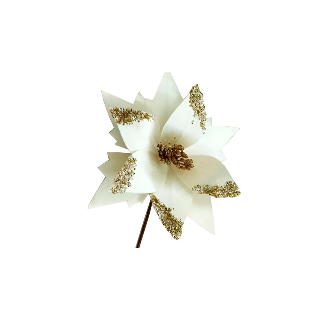 Flor navideña 22cm mh1110 champagne