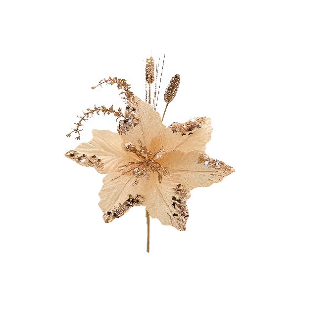 Flor navideña 22cm mh1123 beige