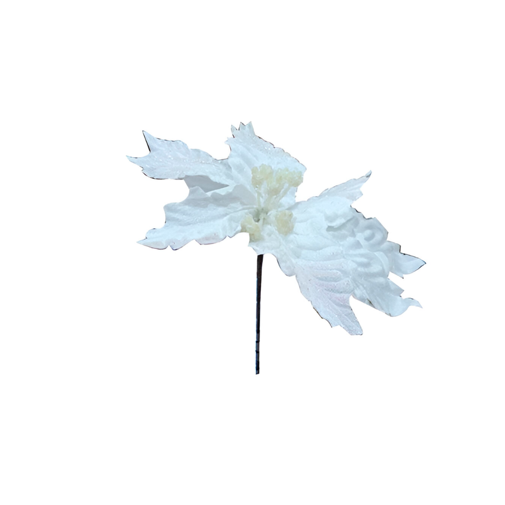Flor navideña 23cm s23-17w blanco