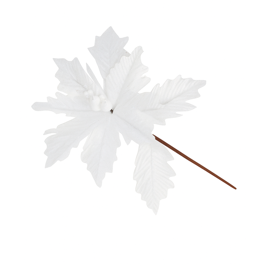 Flor navideña 24cm 2-cs2304-0043 blanco