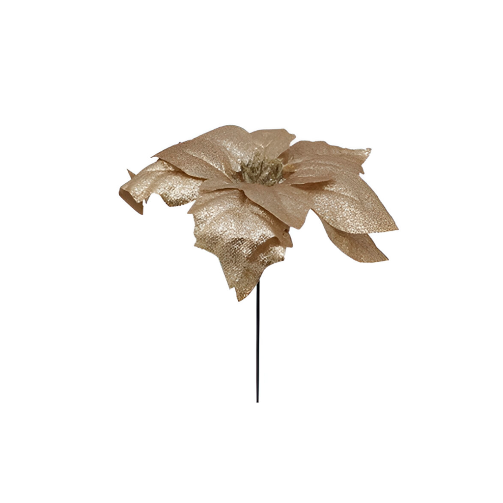 Flor navideña 24cm champagne