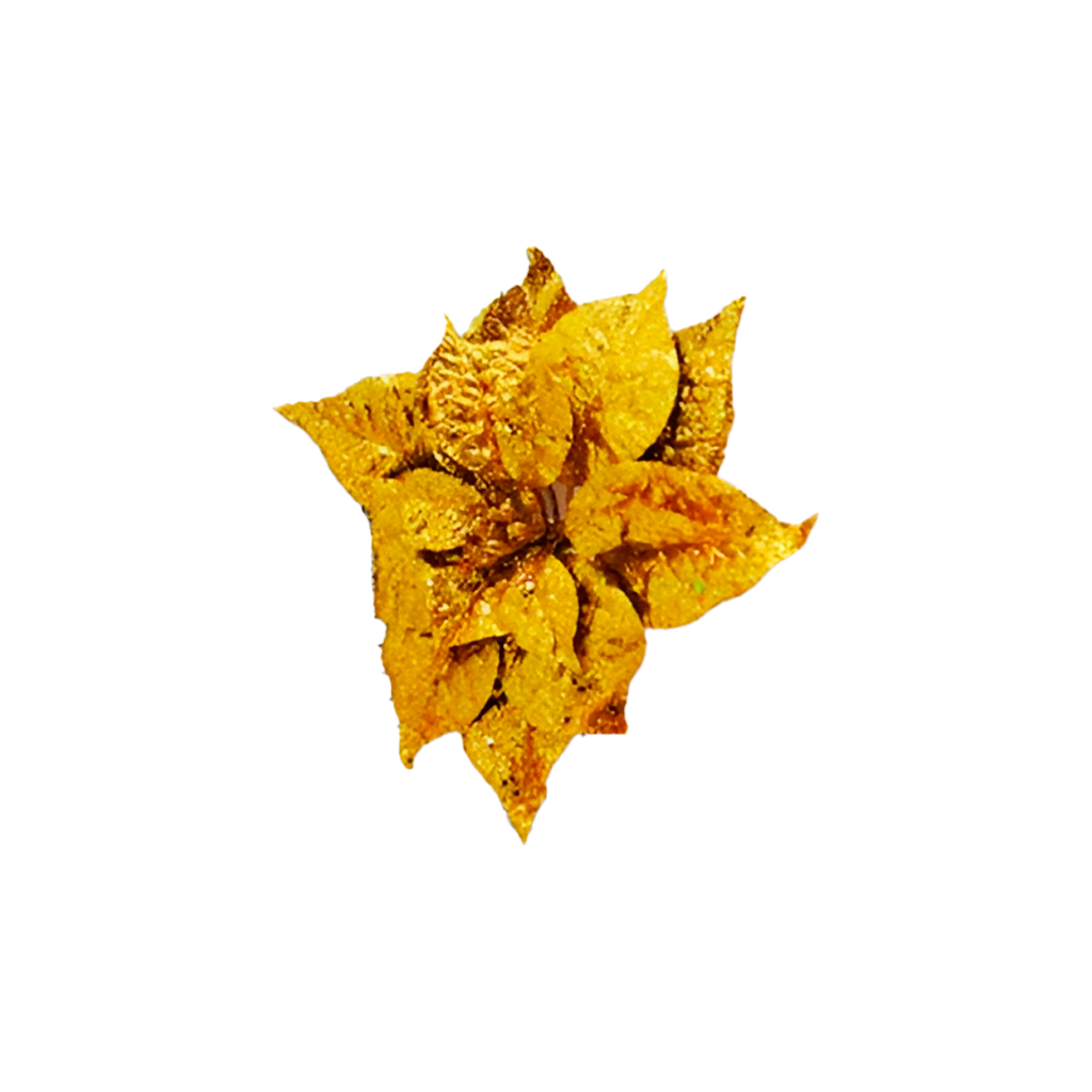 Flor navideña 24cm xh1462389g dorado