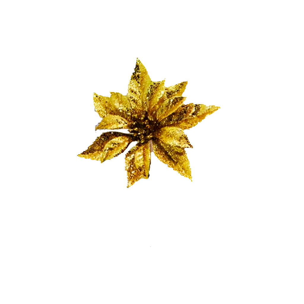 Flor navideña 25cm xs1042379g dorado