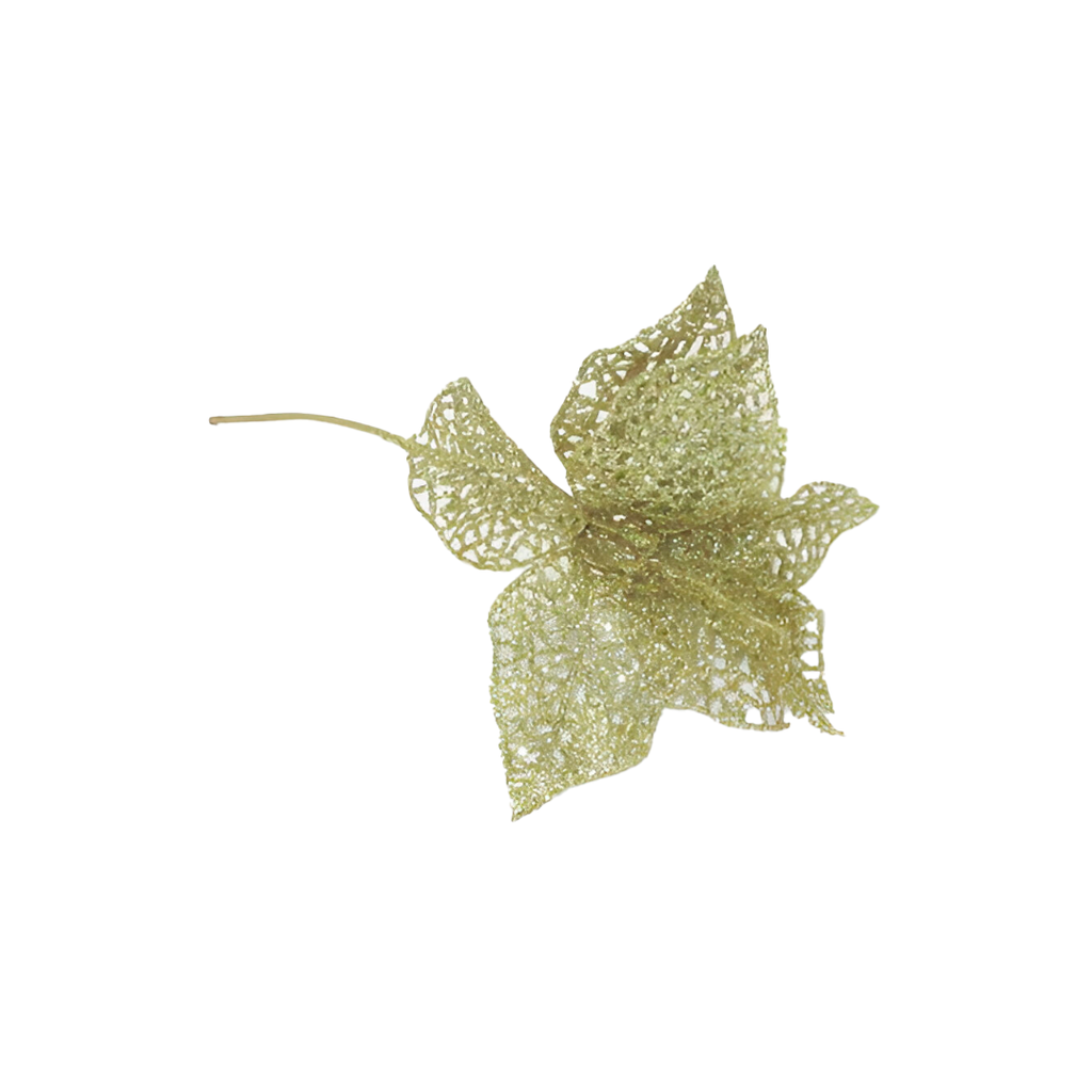 Flor navideña 26cm 2-cs1602-954 dorado