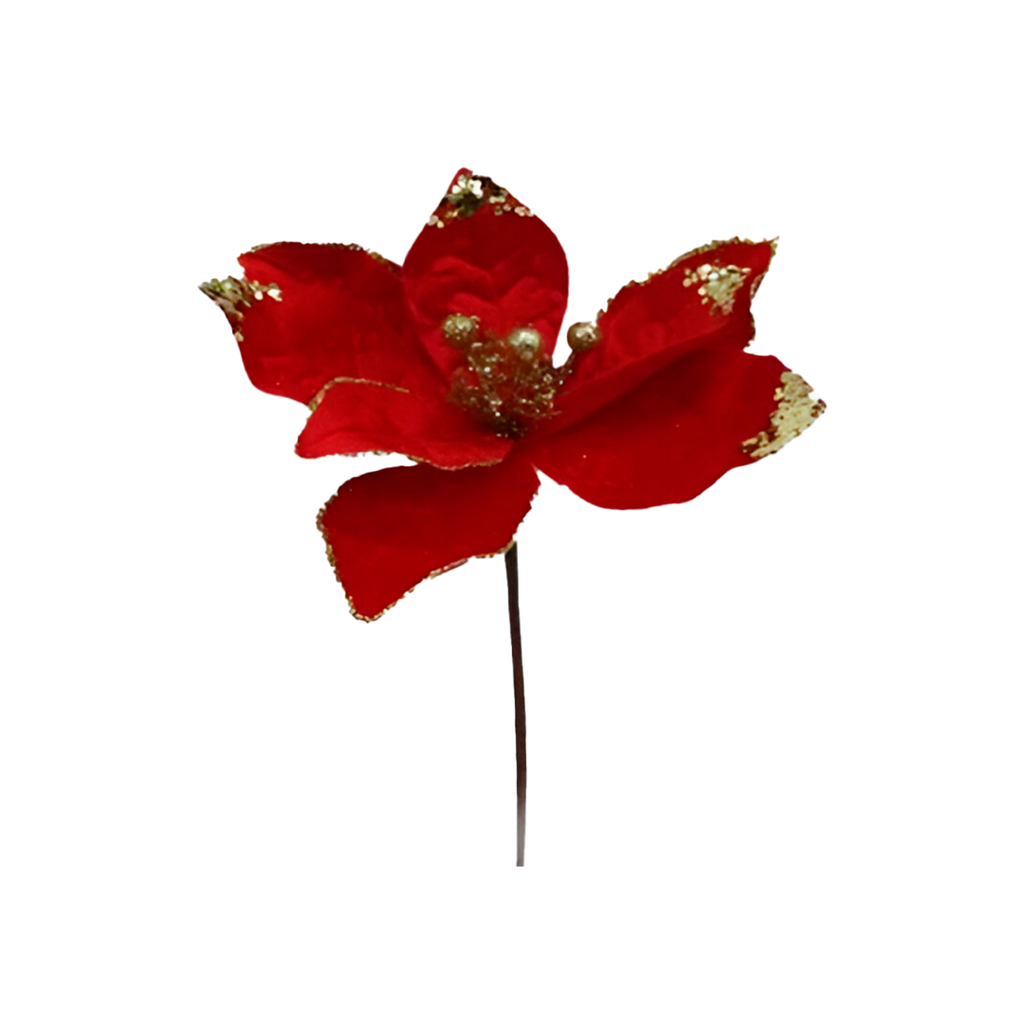 Flor navideña 27cm 2cs2201-0120 rojo