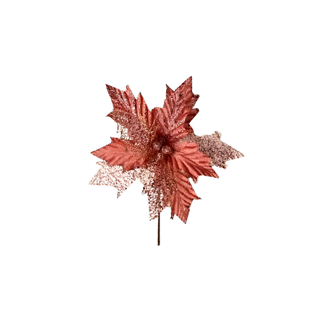 Flor navideña 28cm y23-171 rose gold