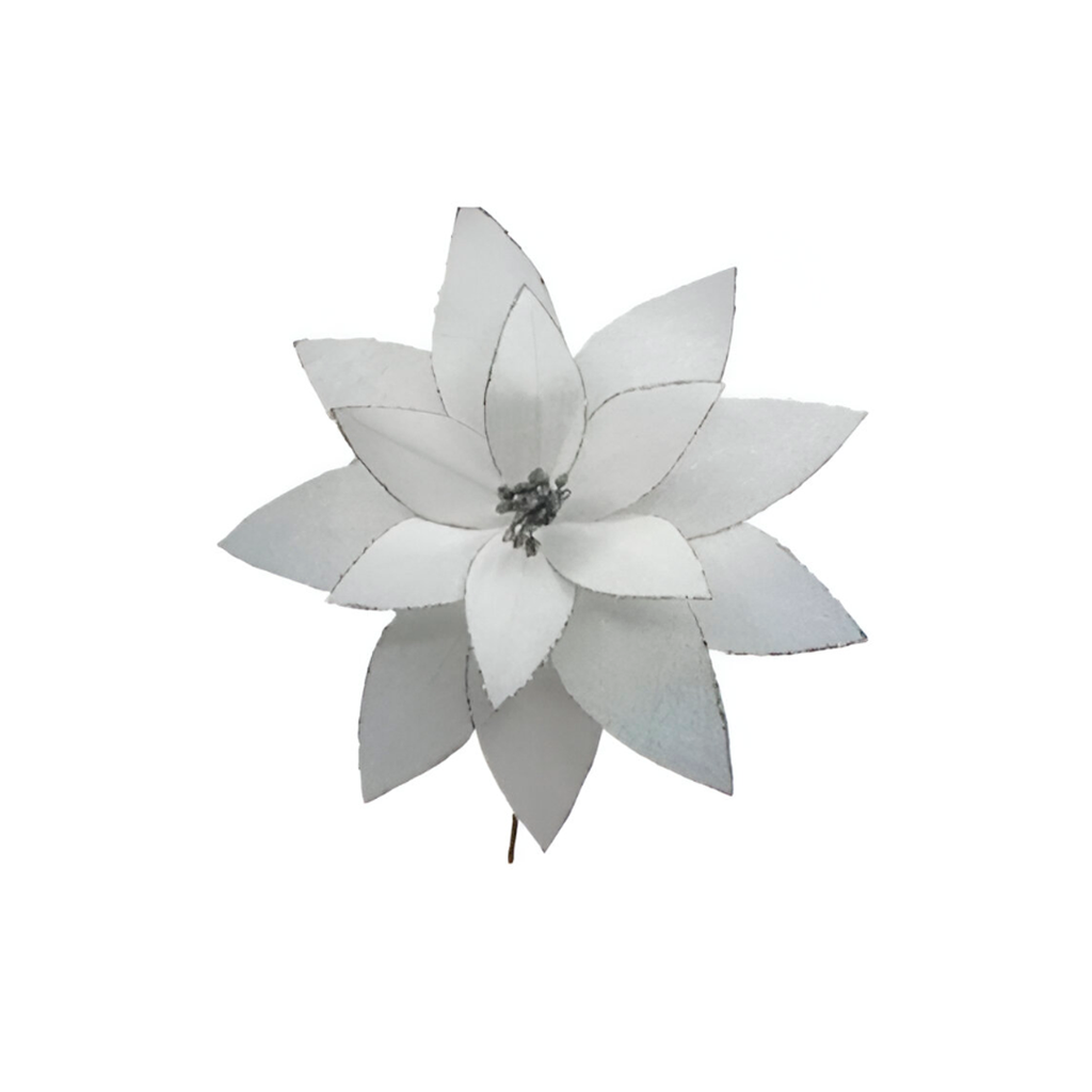 Flor navideña 30cm mh1175 blanco