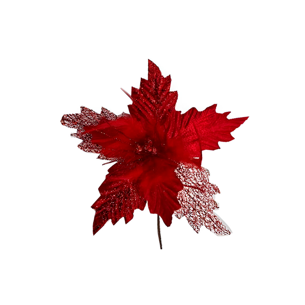 Flor navideña 32cm n23-75 rojo