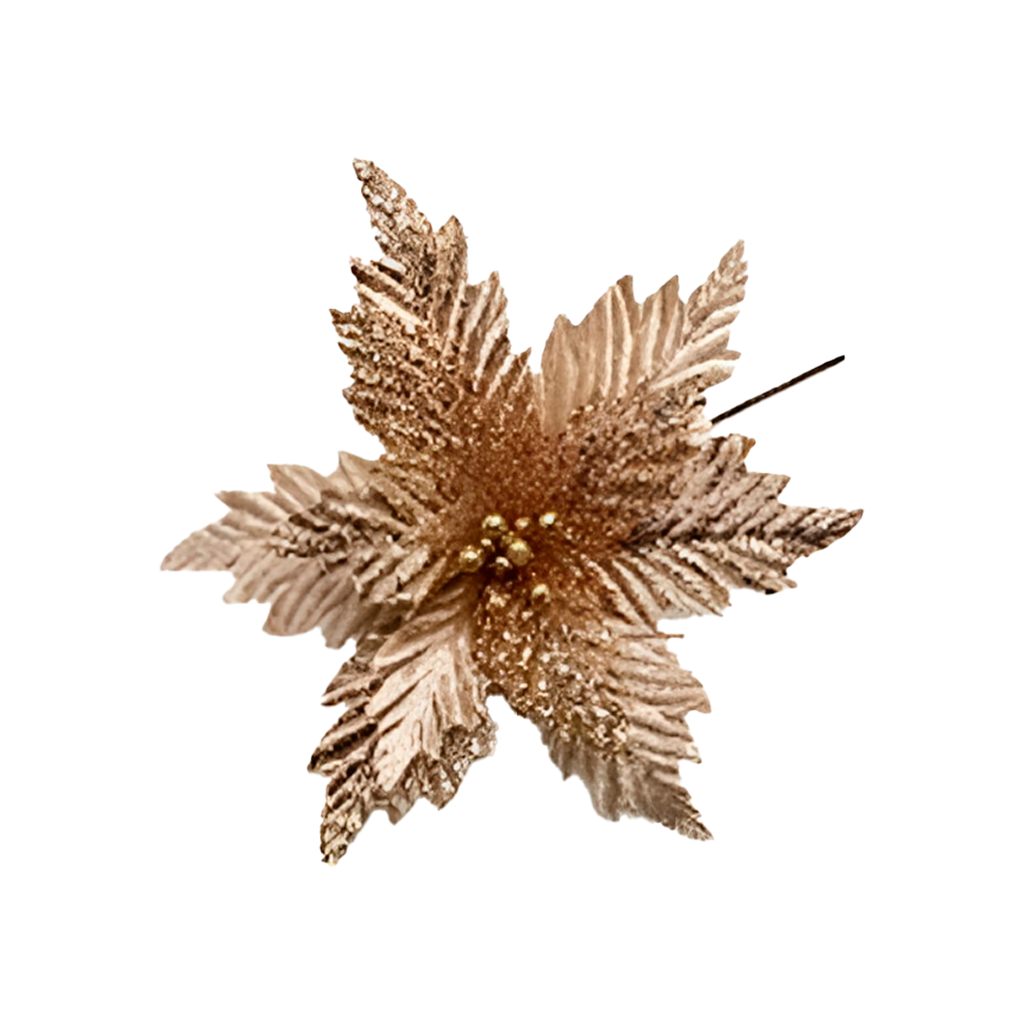 Flor navideña 35cm y23-124 champagne