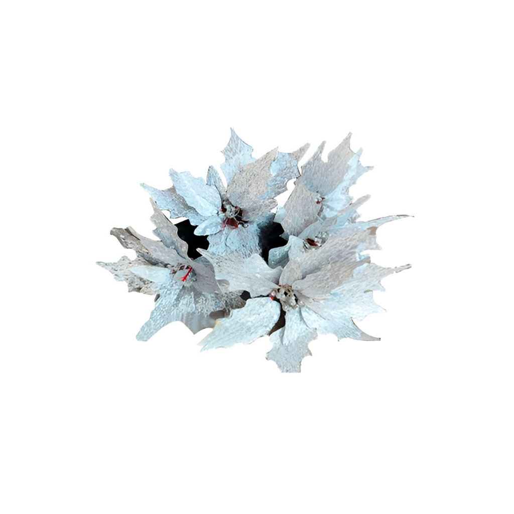 Flor navideña 43cm xs1042183s plateado