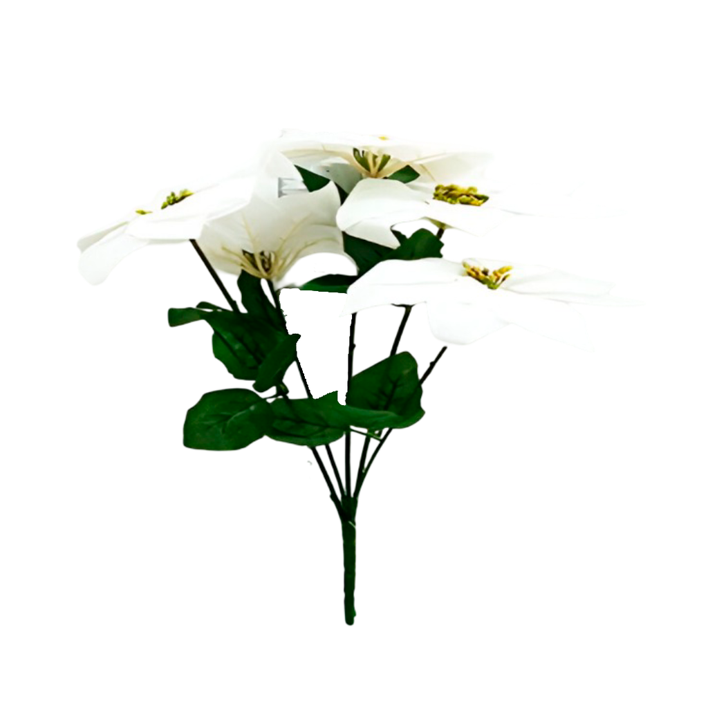 Flor navideña pascua 21x37cm 1602-931 blanco
