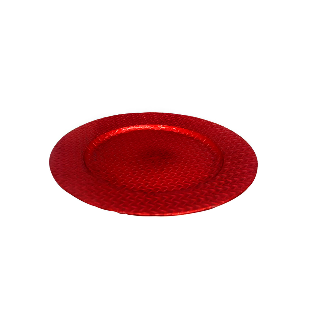 Plato decorativo navideño plastico 33cm rojo