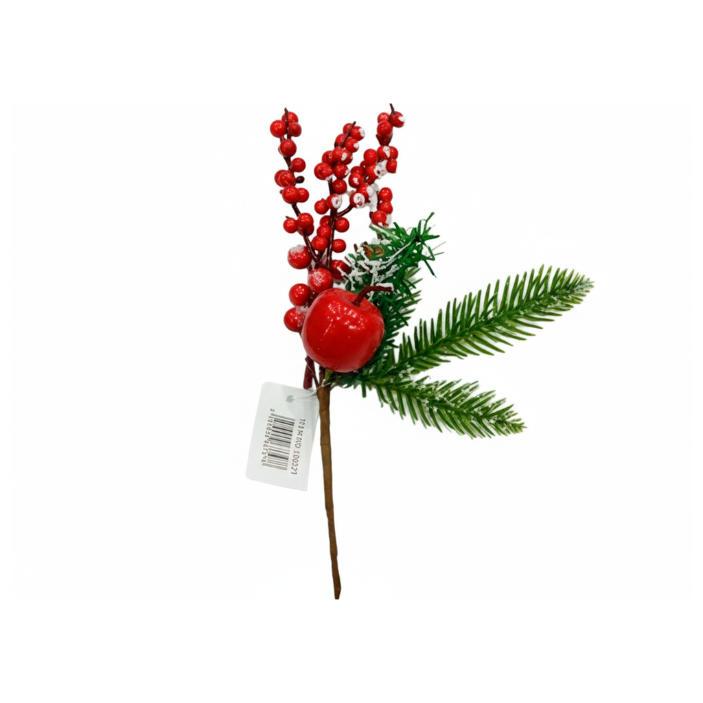 Rama navideña con bayas 26cm sf-1034 rojo/verde
