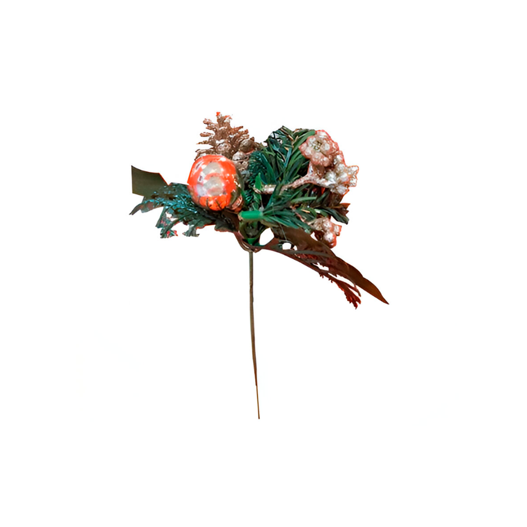 Rama navideña con bellota 19cm champagne