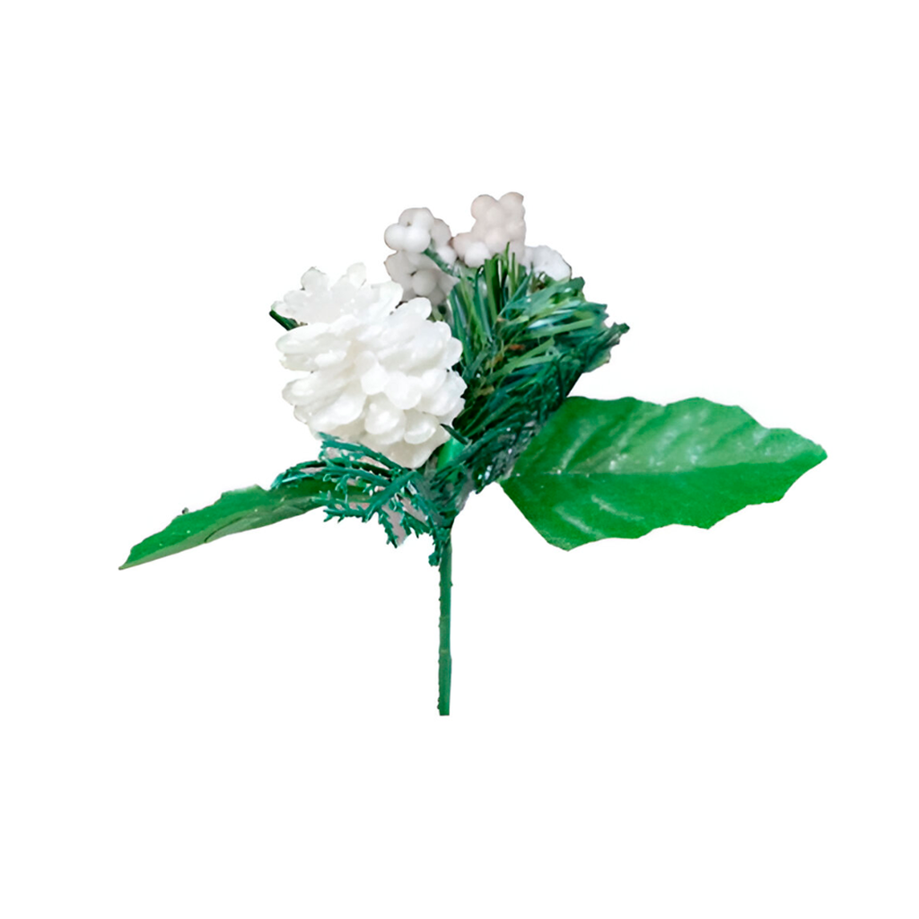 Rama navideña con bellota 19cm xh1462641 blanco