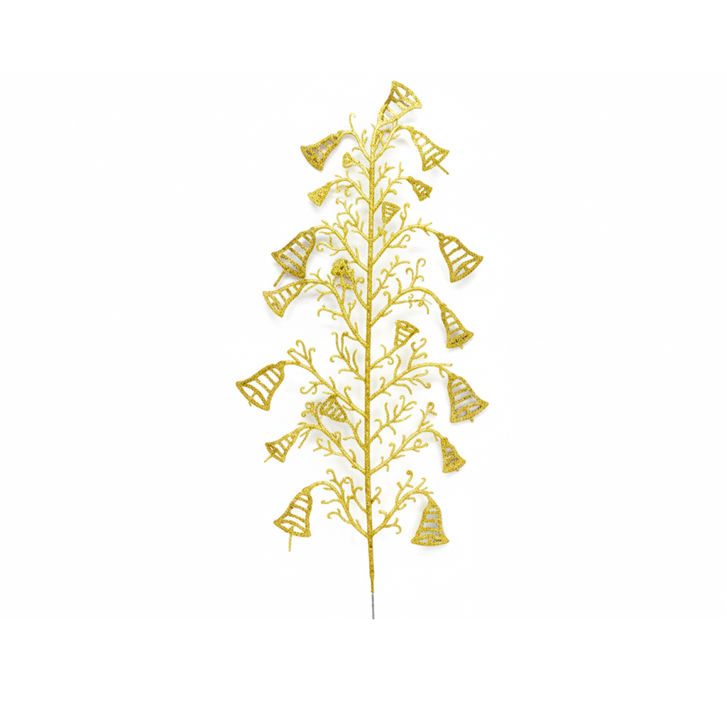 Rama navideña campana 18x43cm dorado