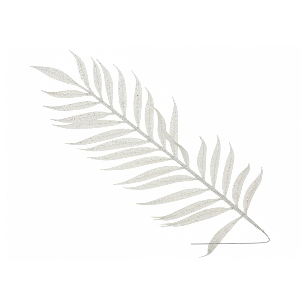 Rama navideña hoja 15x32cm 2202-0114 blanco