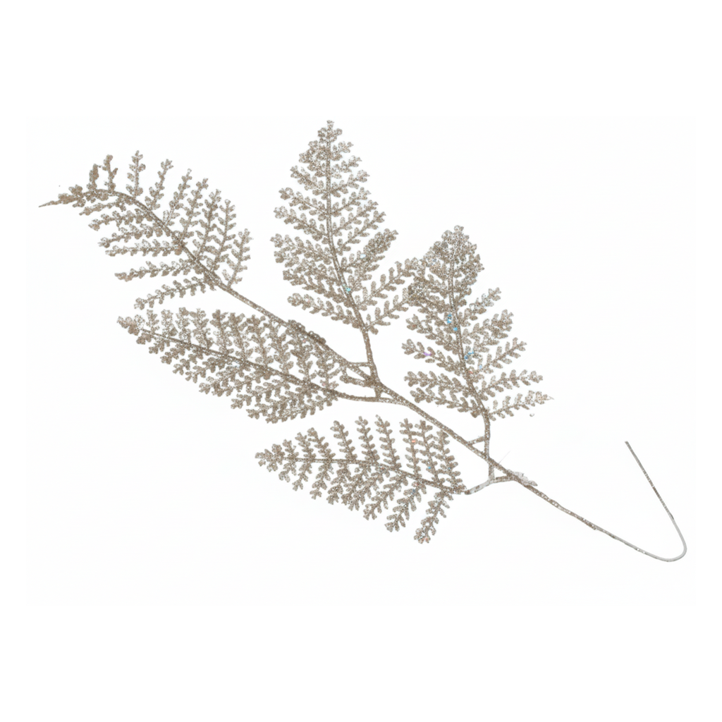 Rama navideña hoja 17x32cm 2-cs2202-0117 champagne