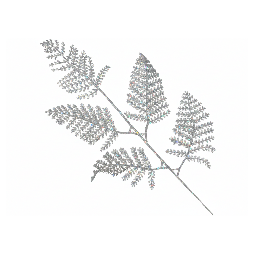 Rama navideña hoja 17x32cm 2-cs2202-0117 plata