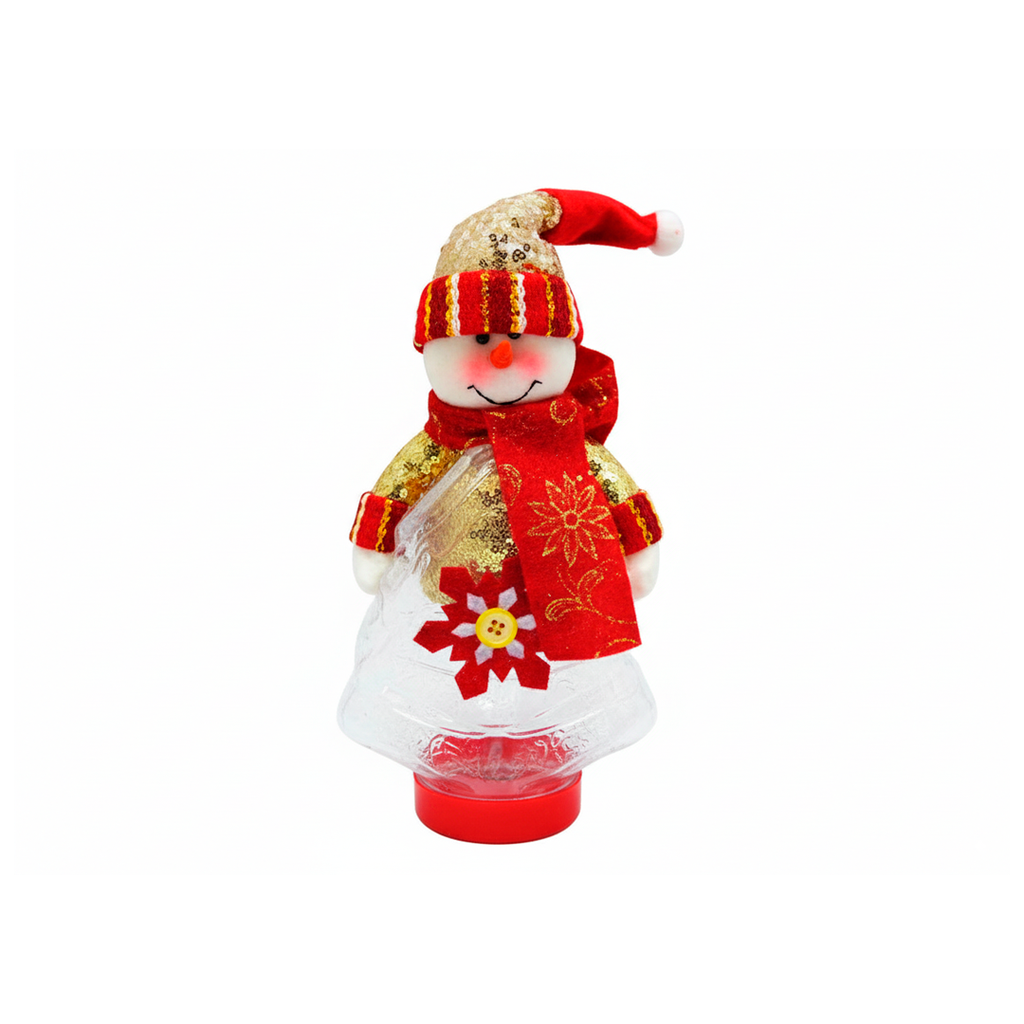 Recipiente plastico forma muñeco navideño 2pcl1604-0989