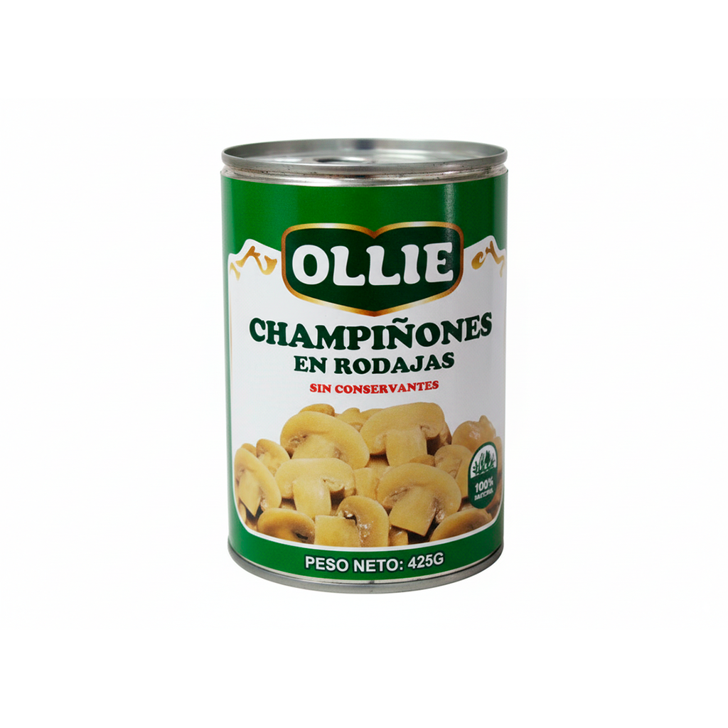 Champiñones en rodajas 425g lata ollie