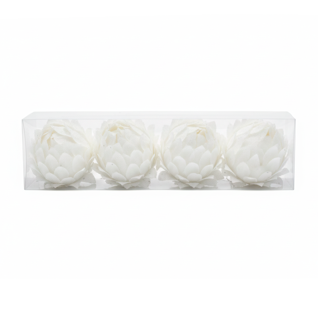 Adorno navideño flor/pluma 4pc 6.5cm 2178 varios colores