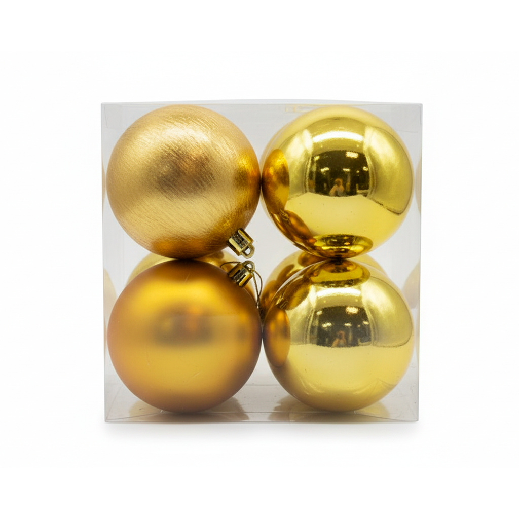 Bola navideña 10cm 4pc dorado brillante