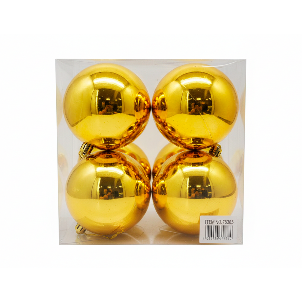 Bola navideña 10cm 4pc dorado brillante
