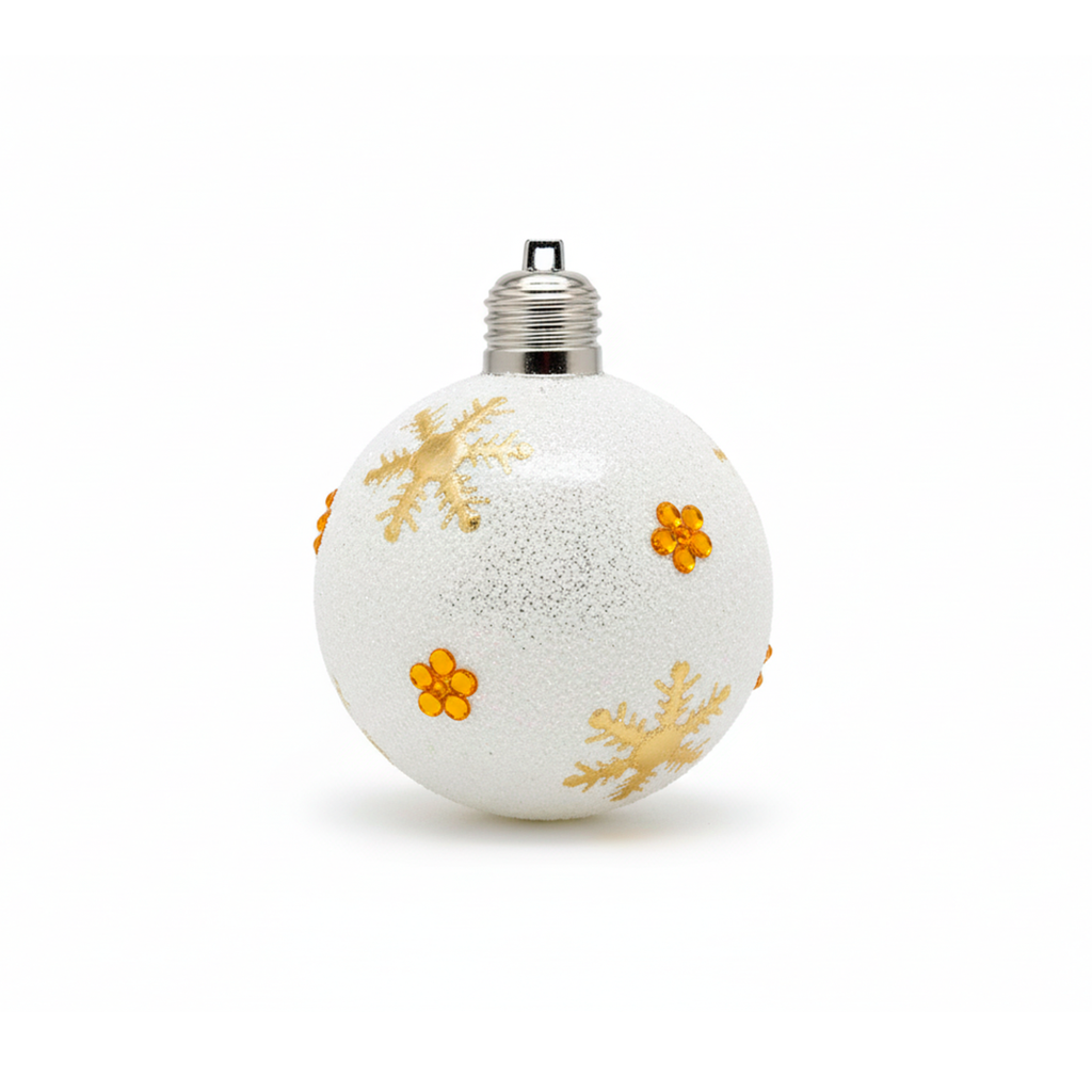 Bola navideña 10cm con luz 2-lm1704-244 blanco